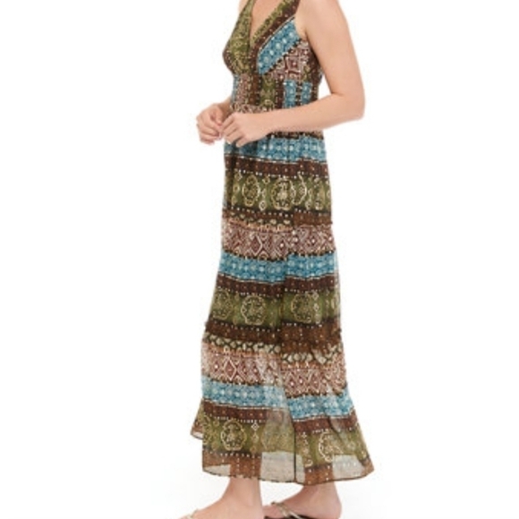 NWT Chris McLaughlin Print Tiered Midi Dress Size 6 - Picture 16 of 16